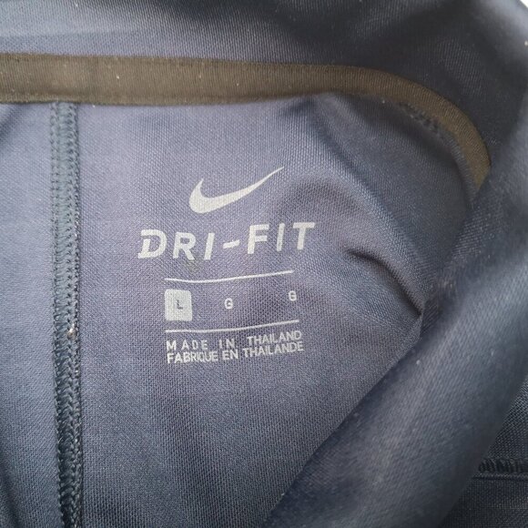 Nike Dri-Fit Men's Size Large Navy Straight Fit Short Sleeves Polo - Picture 3 of 10